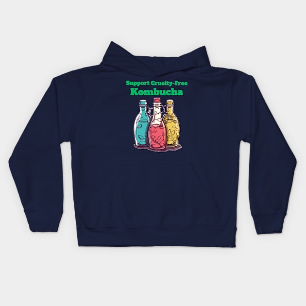 Colorful Bottles, Support Cruelty-Free Kombucha Kids Hoodie by FrenArt